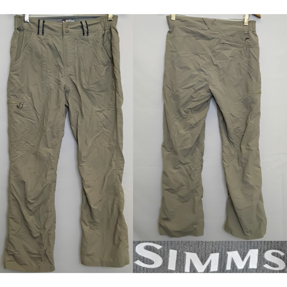 Simms Guide Series Pants Men's M Tan Nylon Fishing Outdoors #Z5605